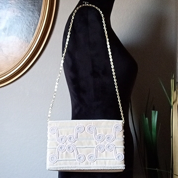 Vintage WALBAXG British Hong Kong Hand Beaded Leather Shoulder Bag Clutch Purse. - Picture 2 of 16